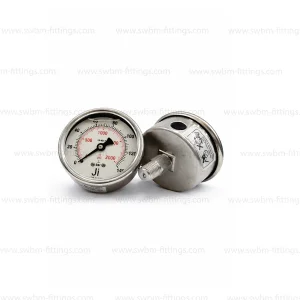 SS PRESSURE GAUGE 21/2" DIAL BACK CONNECTION