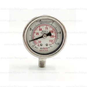 SS PRESSURE GAUGE 21/2" DIAL BOTTOM CONNECTION