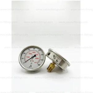 SS PRESSURE GAUGE 4" DIAL BACK CONNECTION