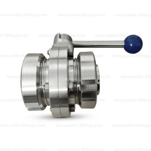 SS316 SMS FG BUTTERFLY VALVE UNION END