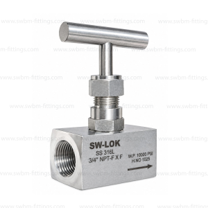 SS316L NEEDLE VALVE 10000PSI FEMALE X FEMALE
