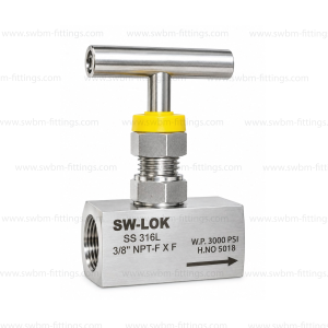 SS316L NEEDLE VALVE 3000PSI FEMALE X FEMALE