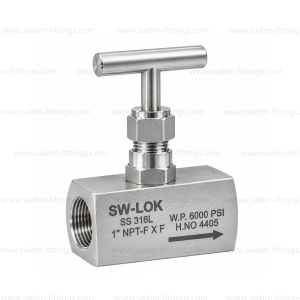 SS316L NEEDLE VALVE 6000PSI FEMALE X FEMALE